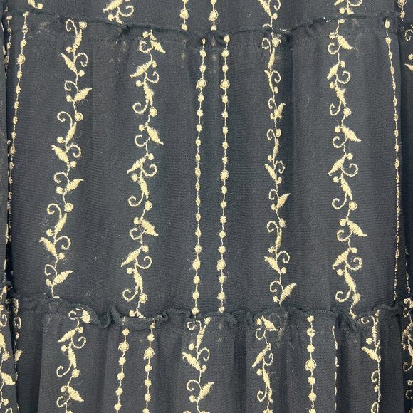 Alfani Black Beige Embroidered A-Line Skirt Women's 2X - Picture 2 of 4